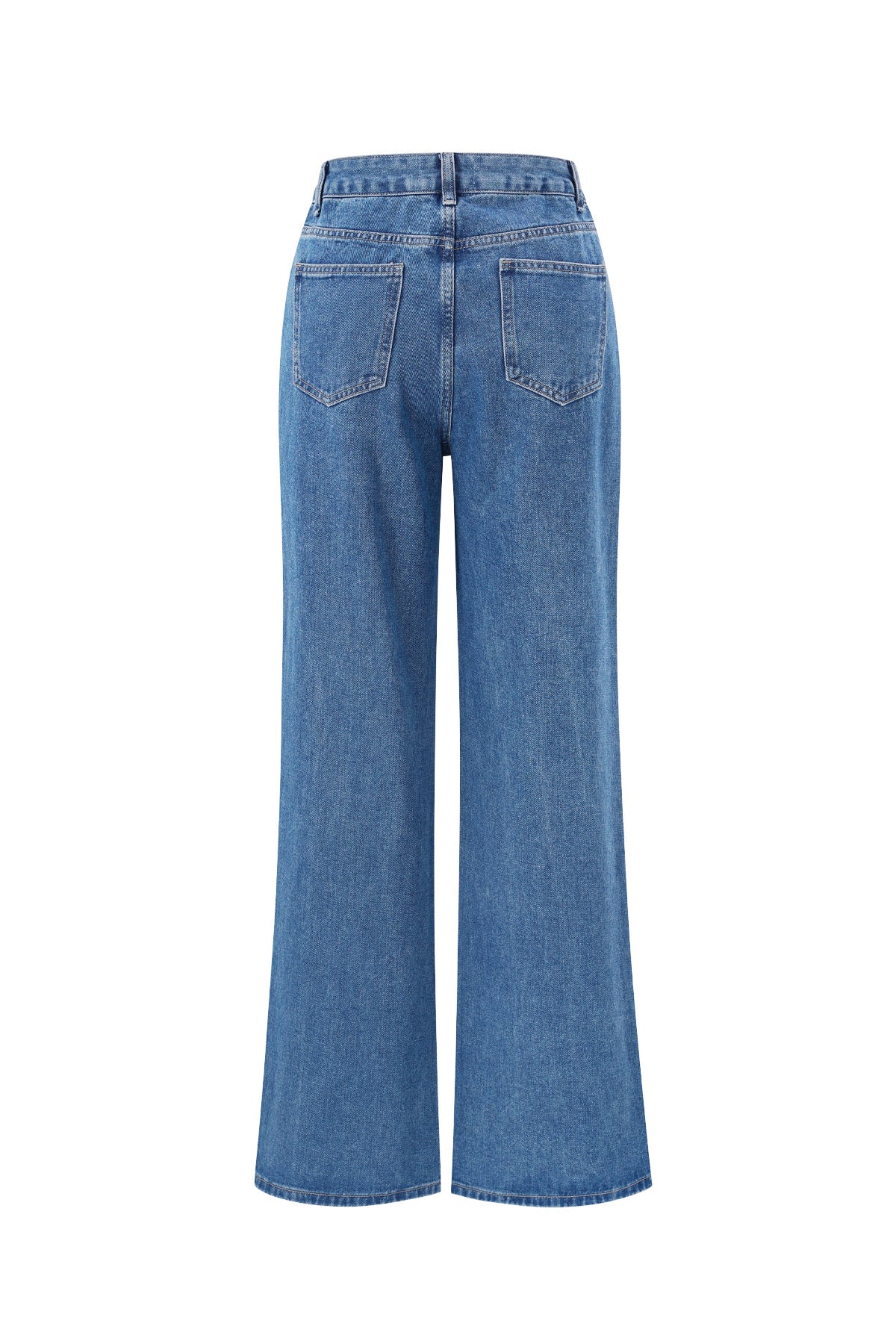 Cotton Woven Vrouwen Rechte Jeans Hart Borduurwerk Casual