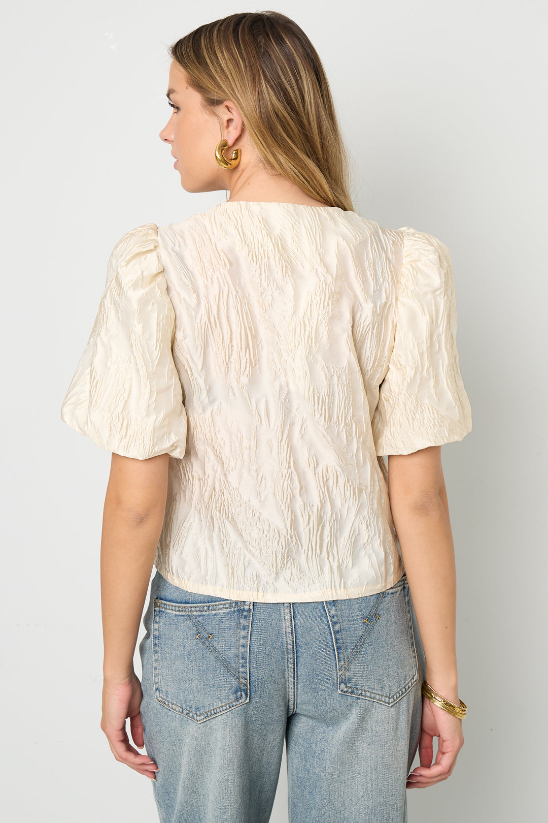 Geweven Polyestervezel Vrouwen Korte Mouwen Tops Elegant Solide Kleur Lente/Zomer