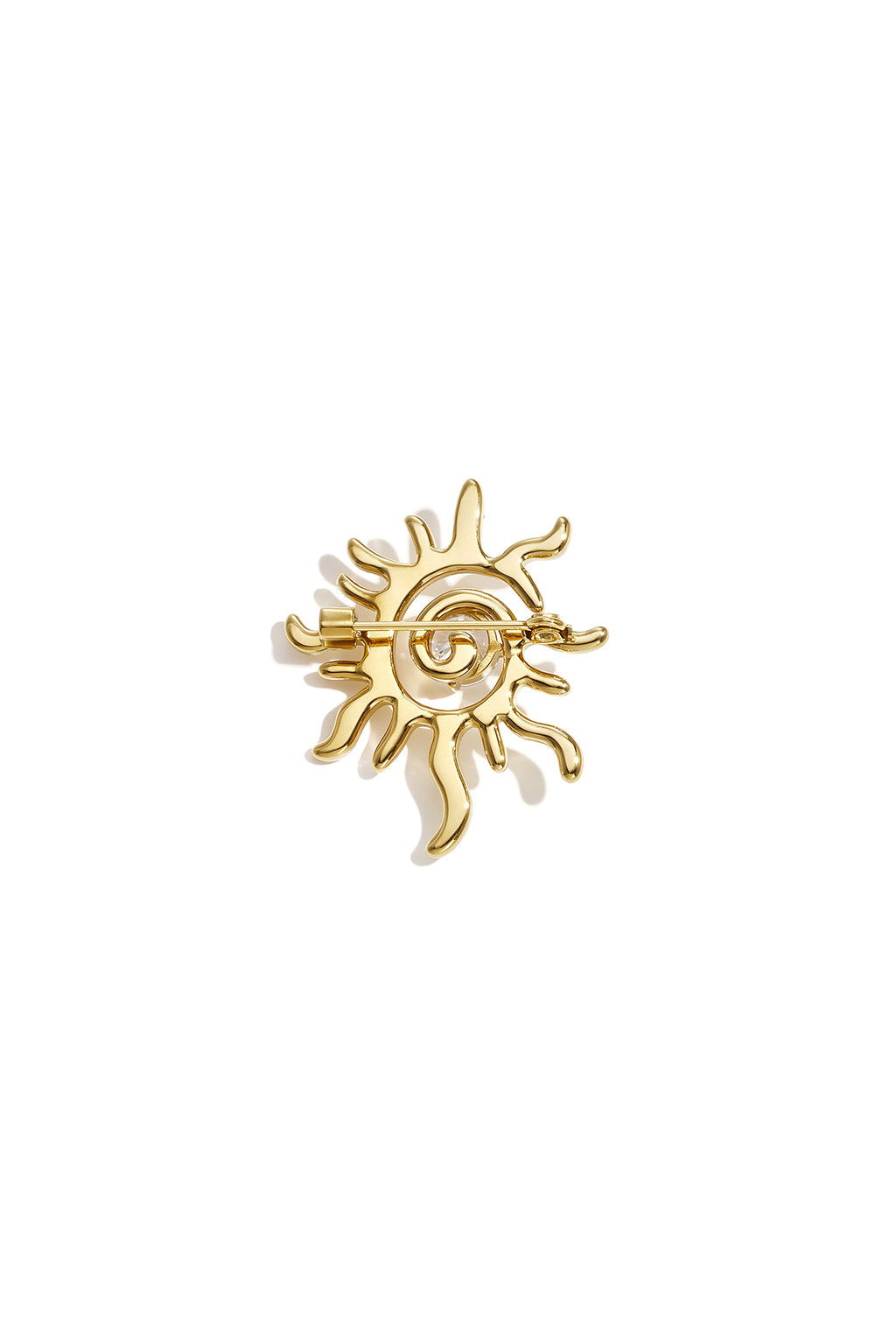 Broches met een zonmotief, eenvoudig, roestvrij staal, dagelijkse accessoires