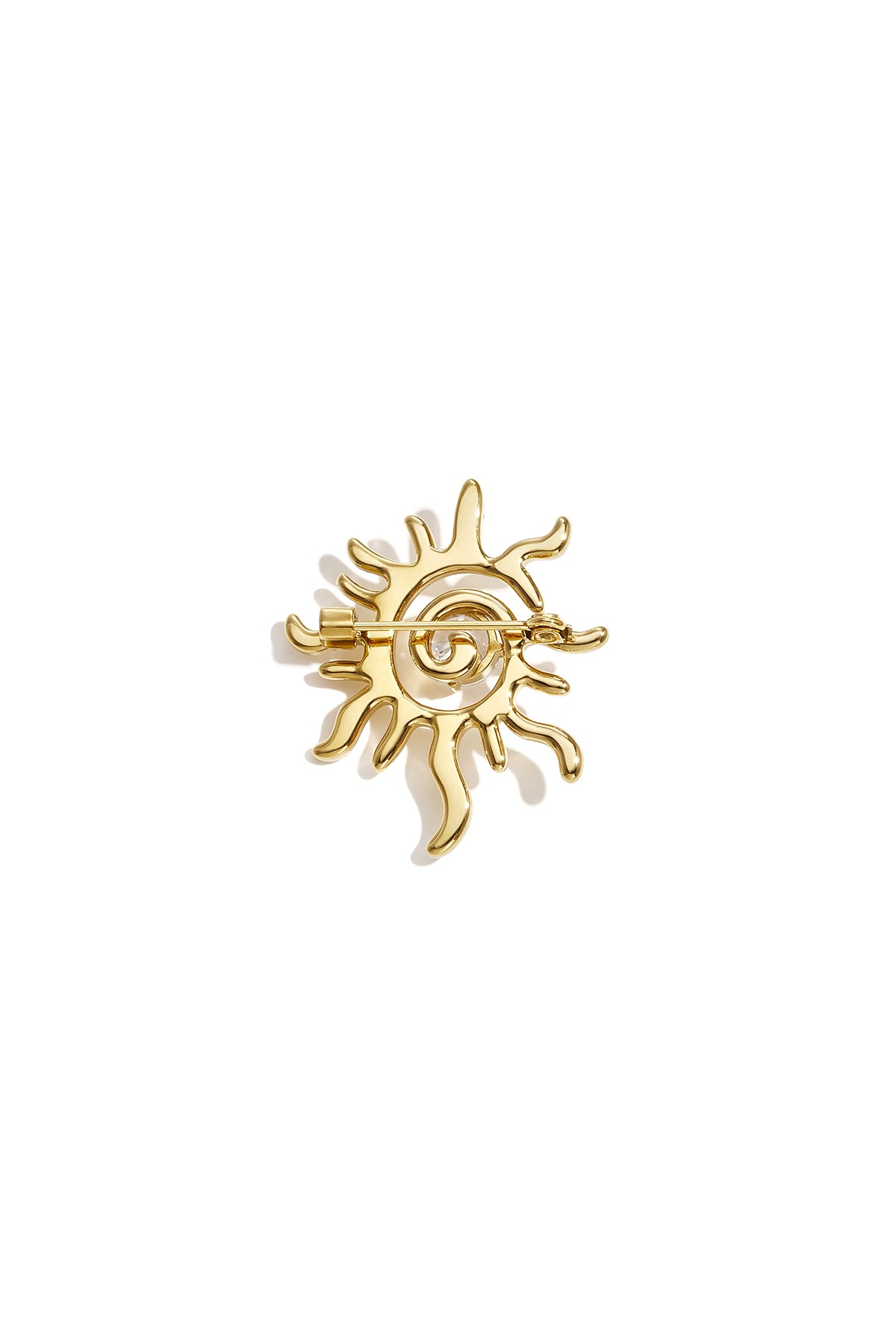 Broches met een zonmotief, eenvoudig, roestvrij staal, dagelijkse accessoires