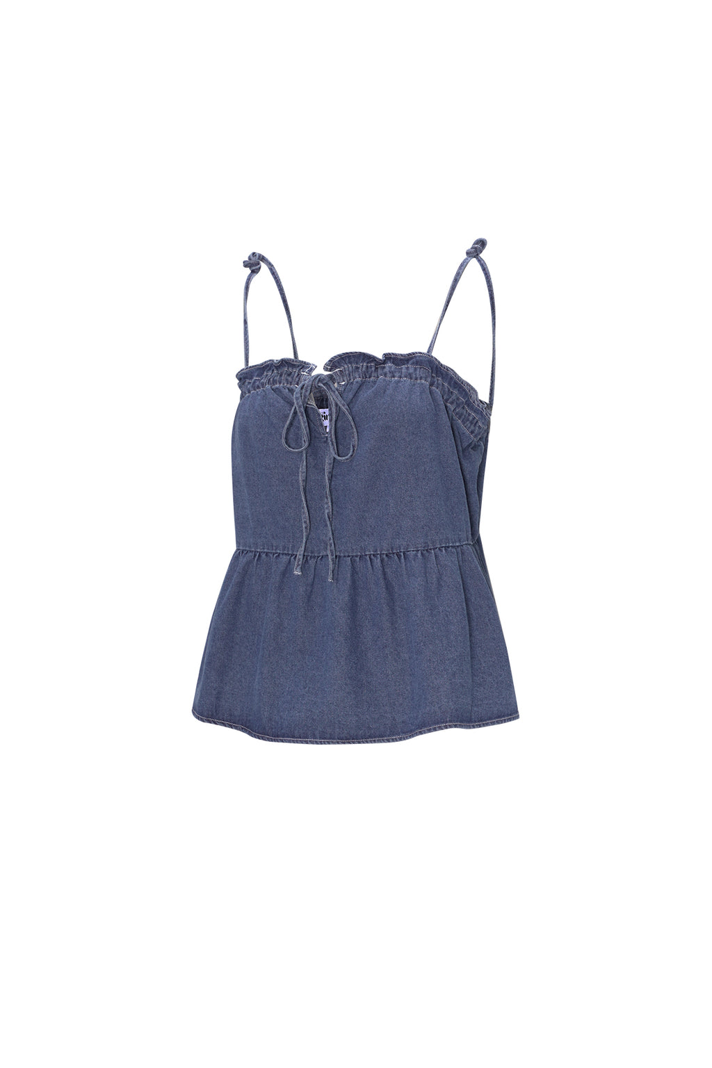 Geweven Denim Vrouwen Casual Top Lente/Zomer Eenvoudige Kleur