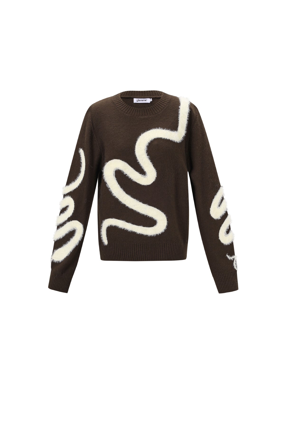 Gebreide Polyestervezel Vrouwen Soft Swirl Trui Casual Kleurcontrast