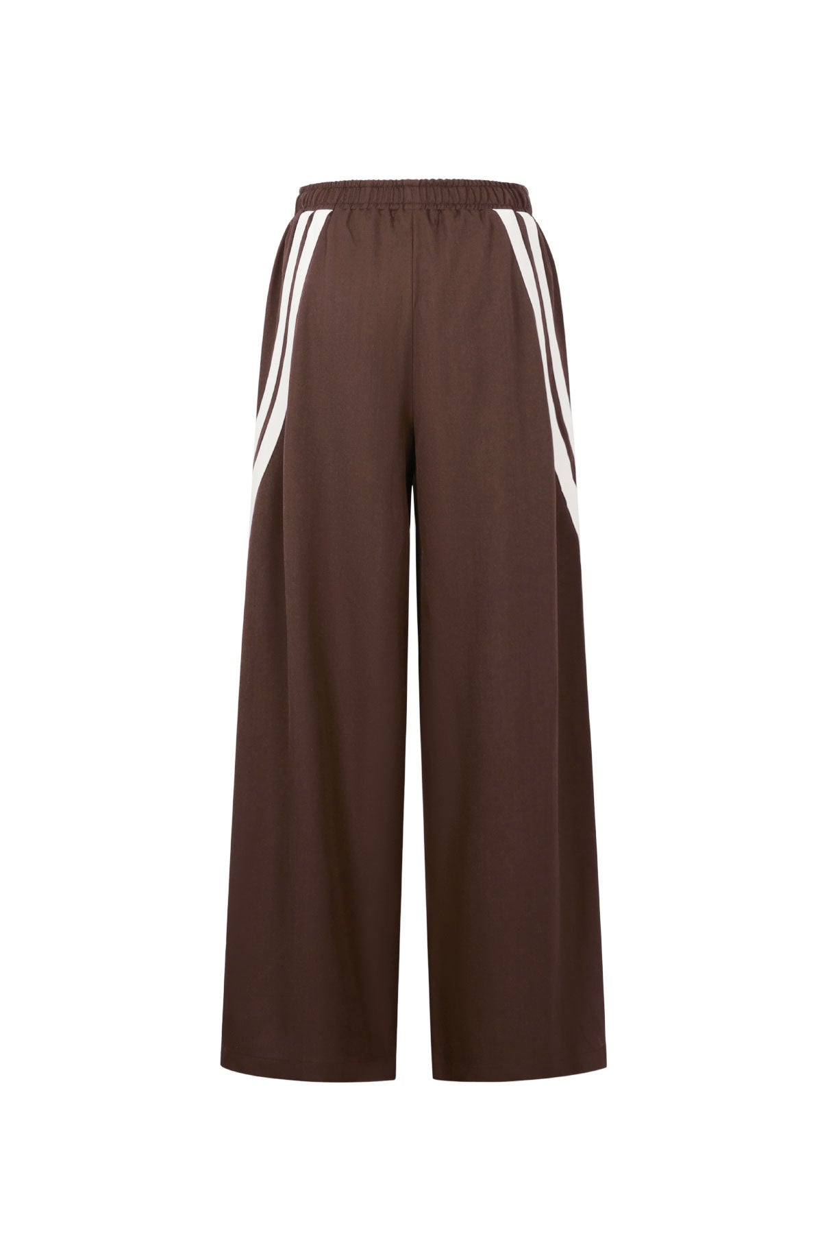 Geweven Polyestervezel Vrouwen Rechte Broek Sportief Contrasterende Strepen