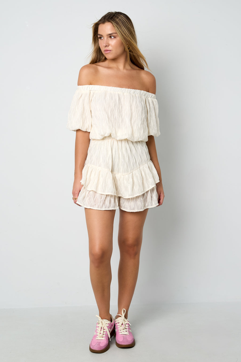 Geweven Polyestervezel Vrouwen Body Casual Solide Kleur Ruchesrand