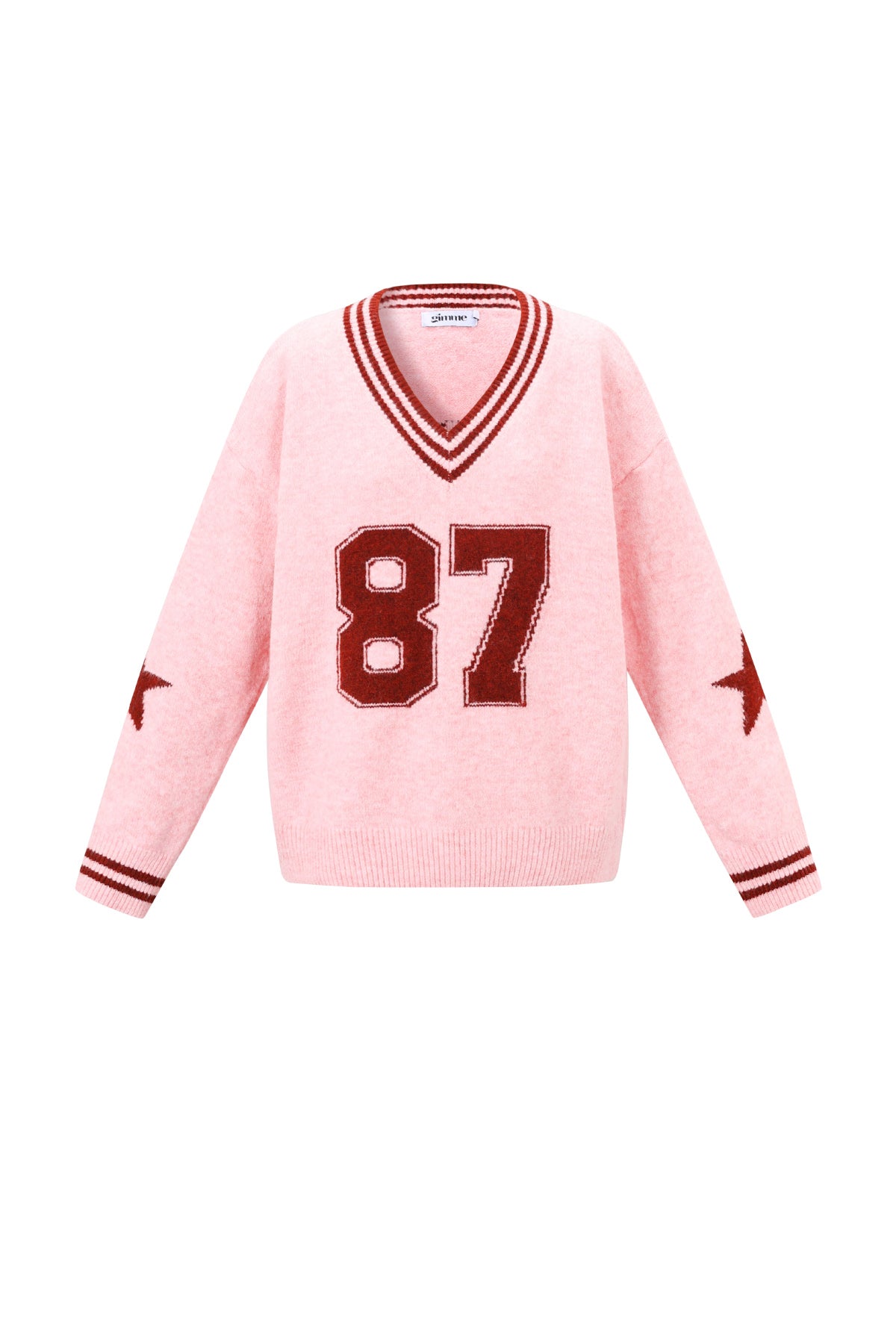 Gebreide Polyestervezel Vrouwen V-hals Trui Casual Kleurcontrast