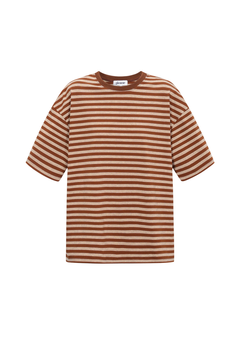 Het kleurrijke gestreepte T-shirt
