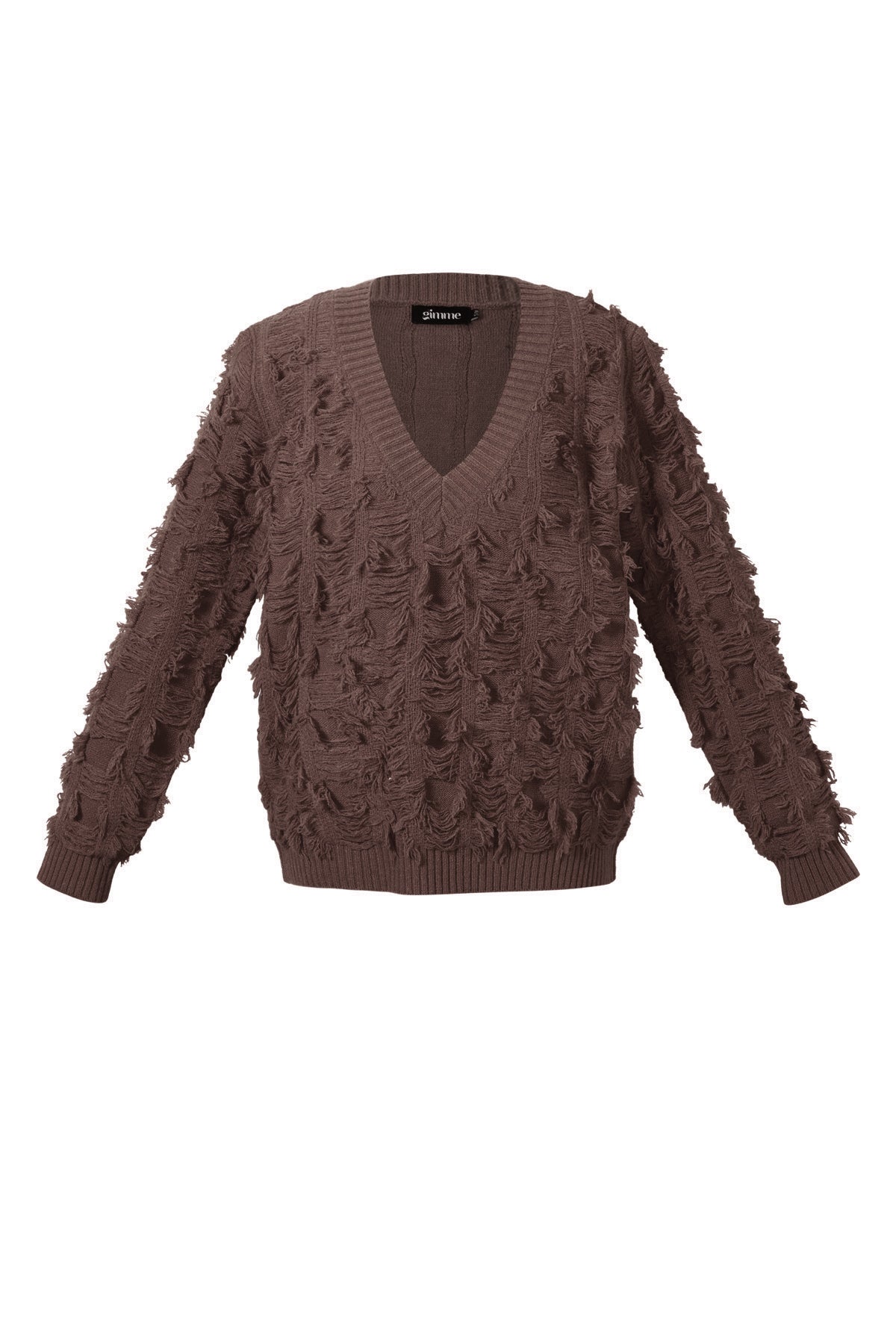 Gebreide Polyestervezel Vrouwen V-hals Trui Casual Effen Kleur