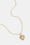 Ketting met kettinghanger hart en kraal aan ring
