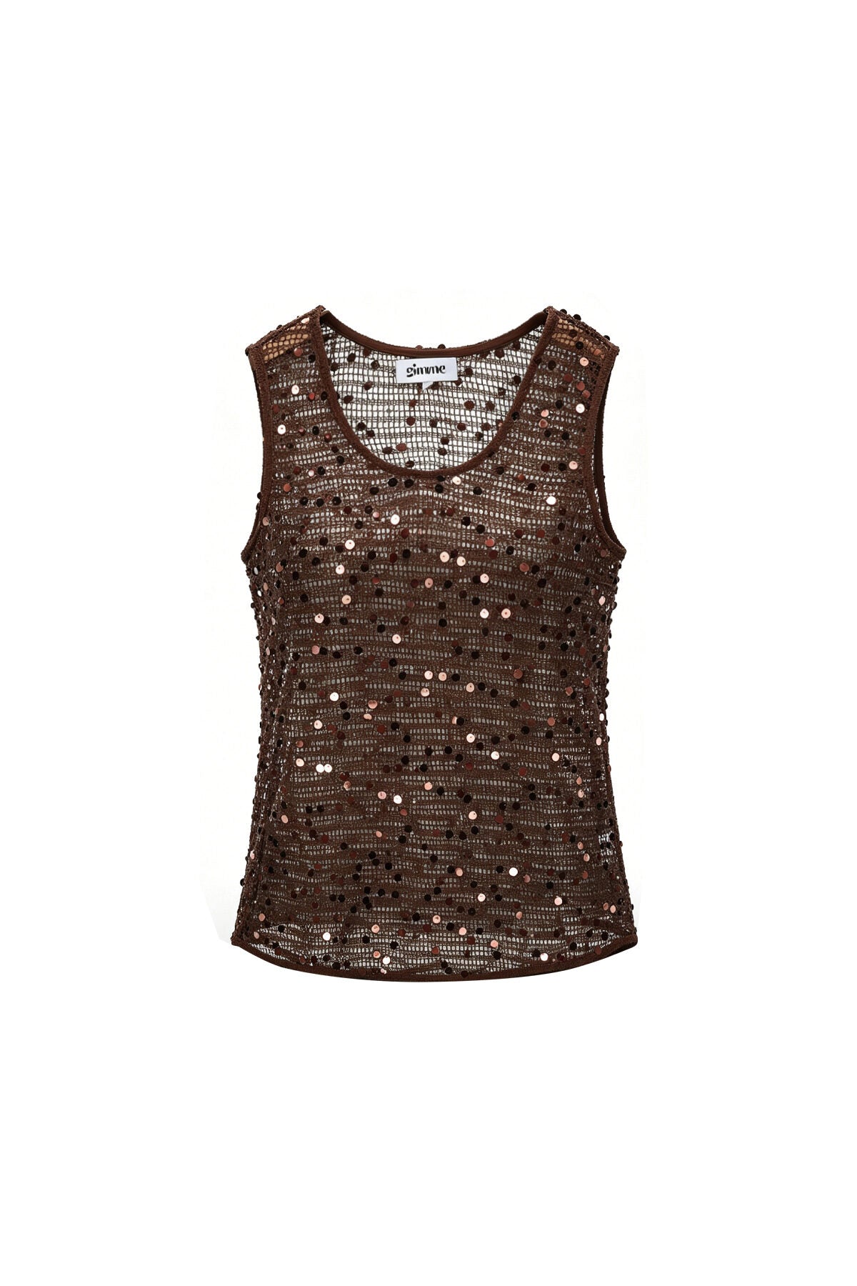 Gehaakte strand top met glittter detail