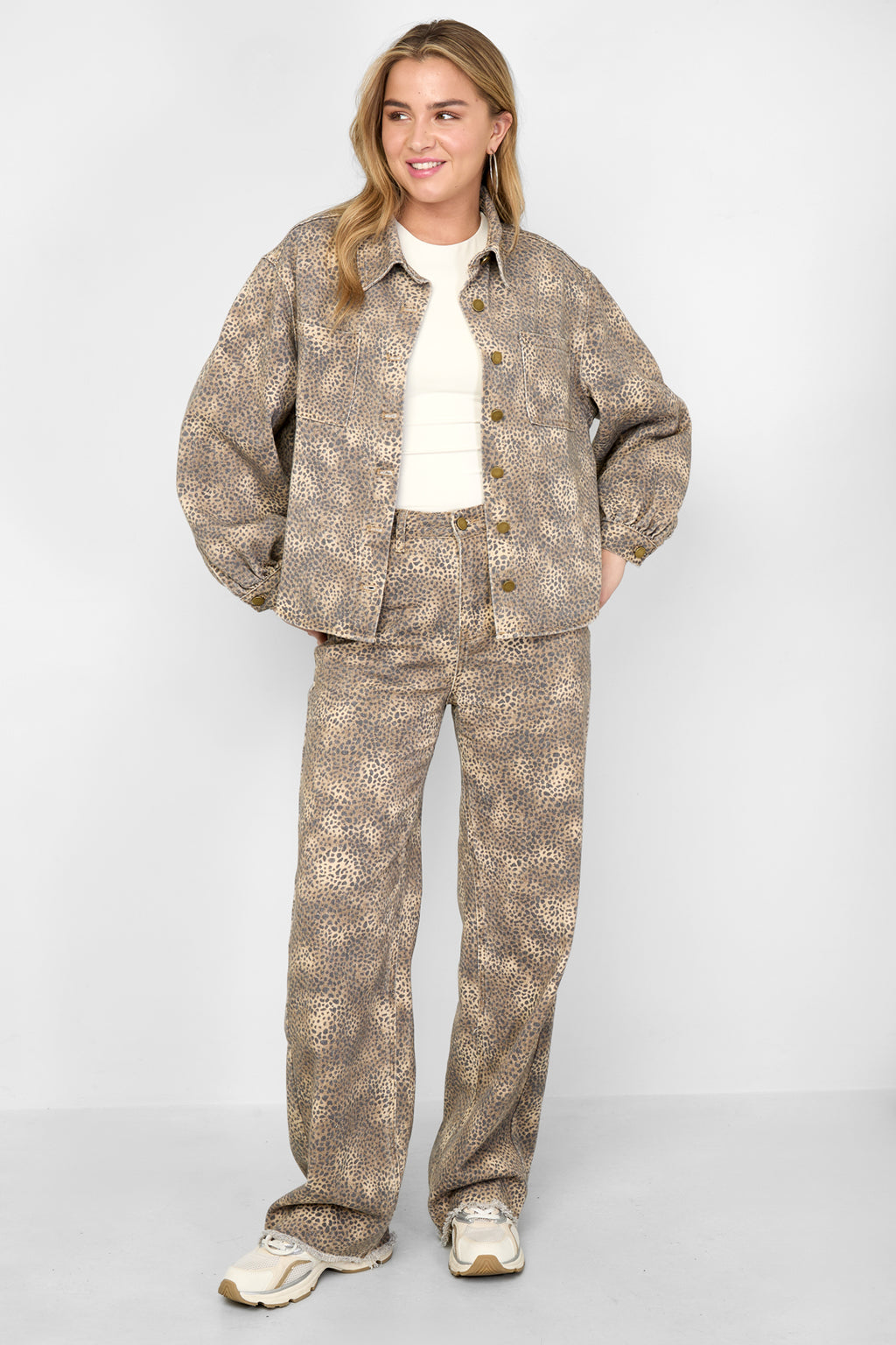 Geweven Katoen Vrouwen Jeansjack Casual Kleurcontrast