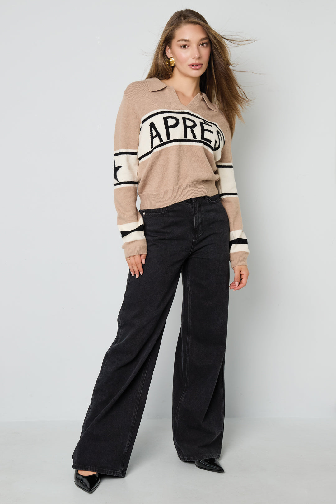 Gebreide Polyestervezel Vrouwen Truien Casual Letters