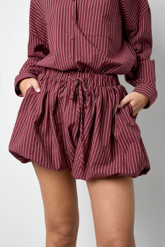 Woven Cotton Vrouwen Shorts Casual Stripes