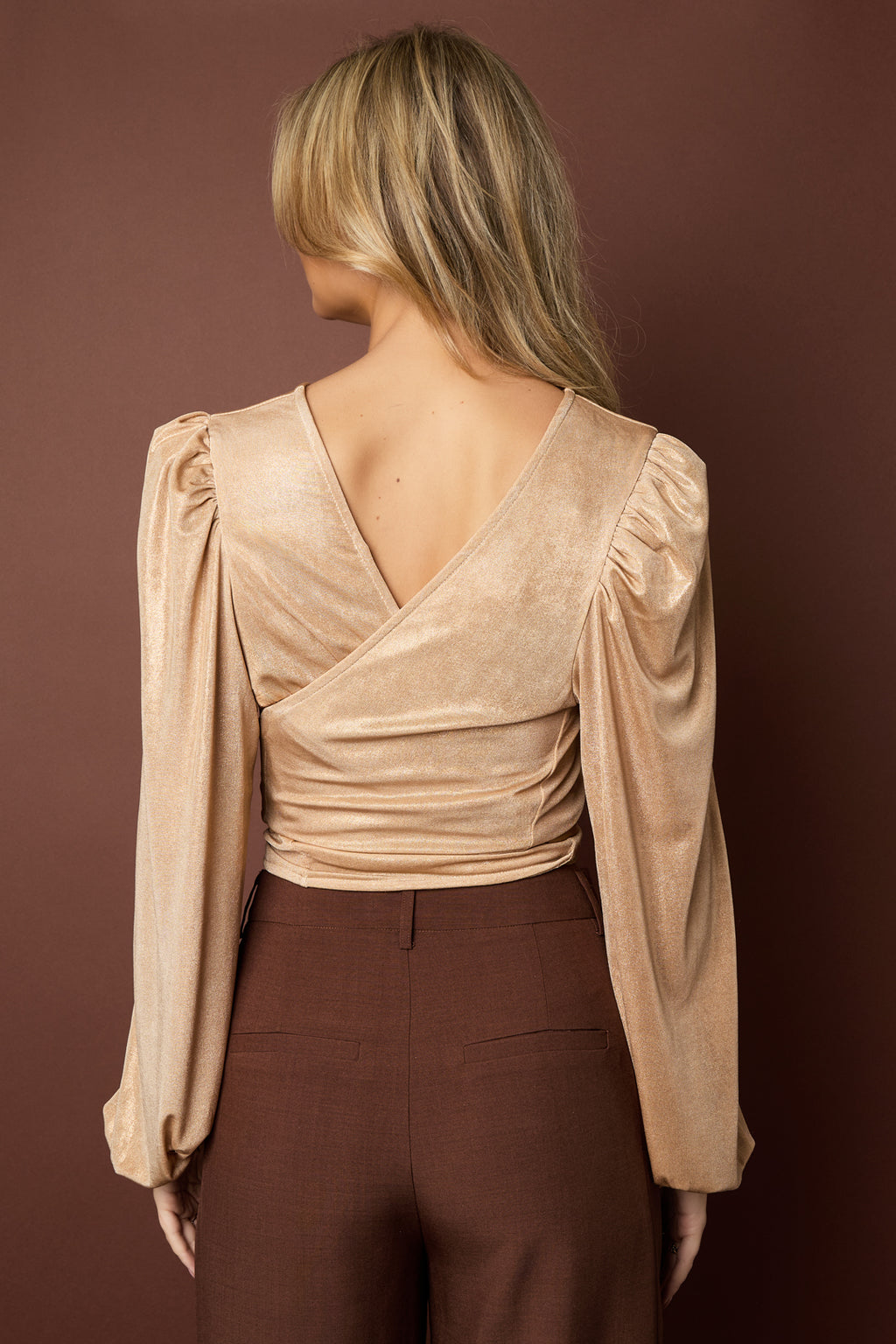 Gebreide Polyestervezel Vrouwen Lange Mouw Top Sexy Solide Kleur