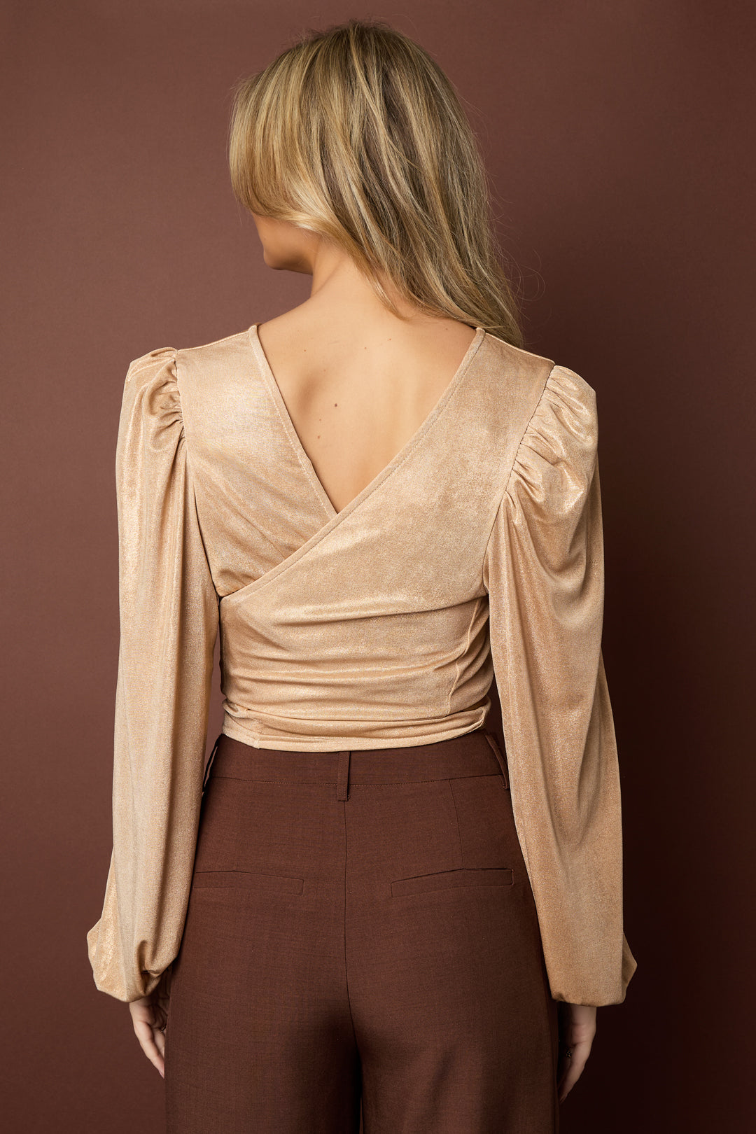 Gebreide Polyestervezel Vrouwen Lange Mouw Top Sexy Solide Kleur