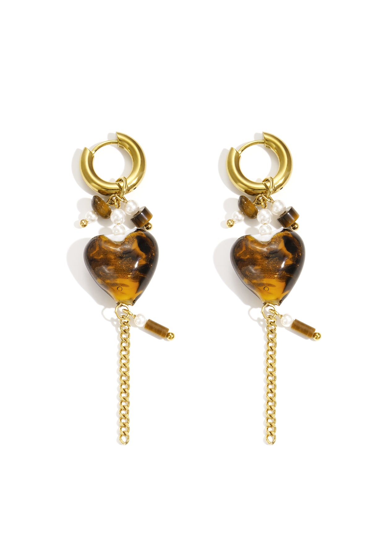 Roestvrijstalen oorbellen met hartvormige hanger, casual en eenvoudig, voor dagelijks gebruik, dames sieraden