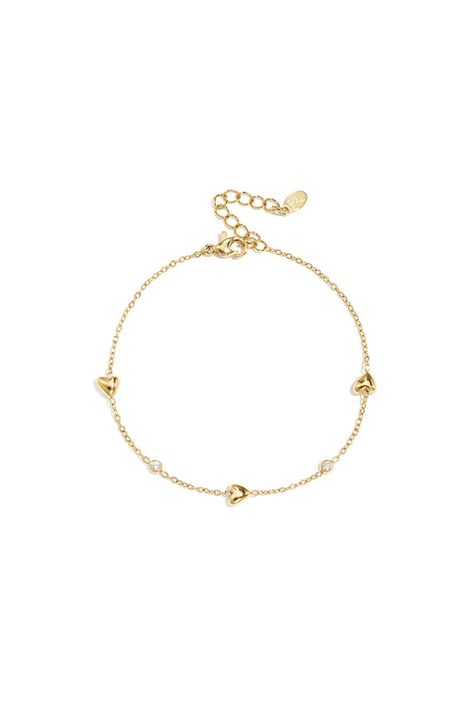 Armband met gevulde hartjes