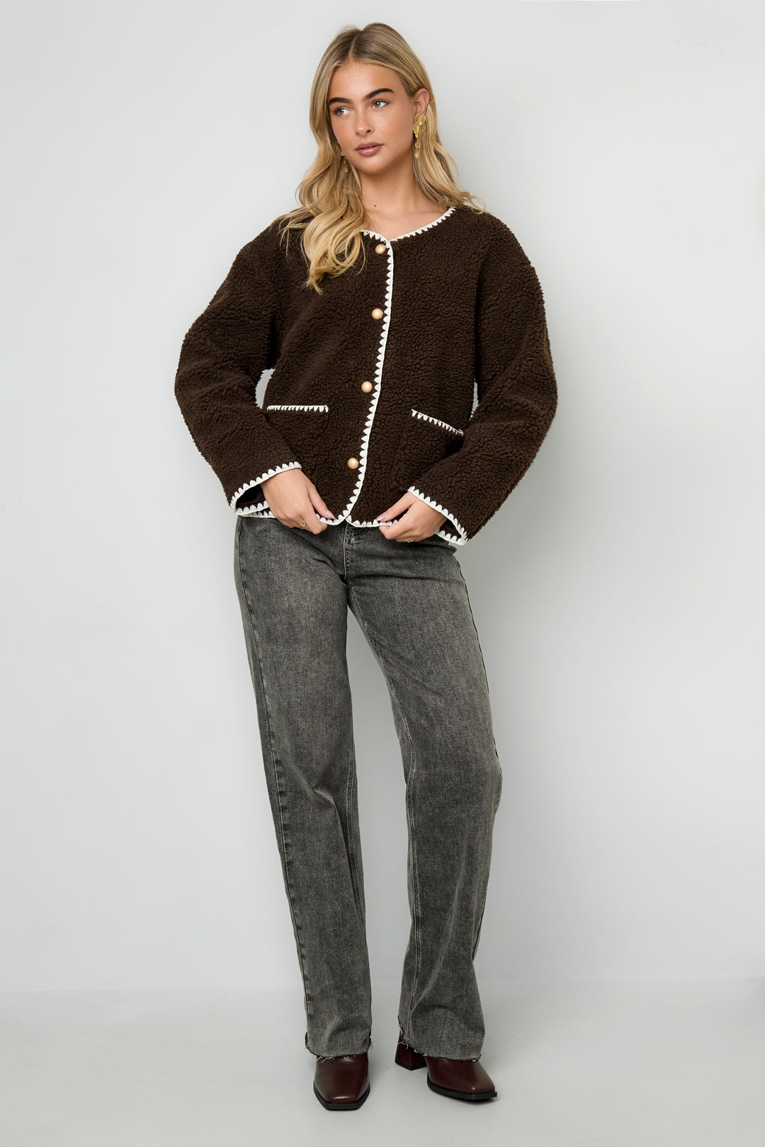 Woven Polyester Fiber Vrouwen Jas Casual Herfst/Winter Color Clash