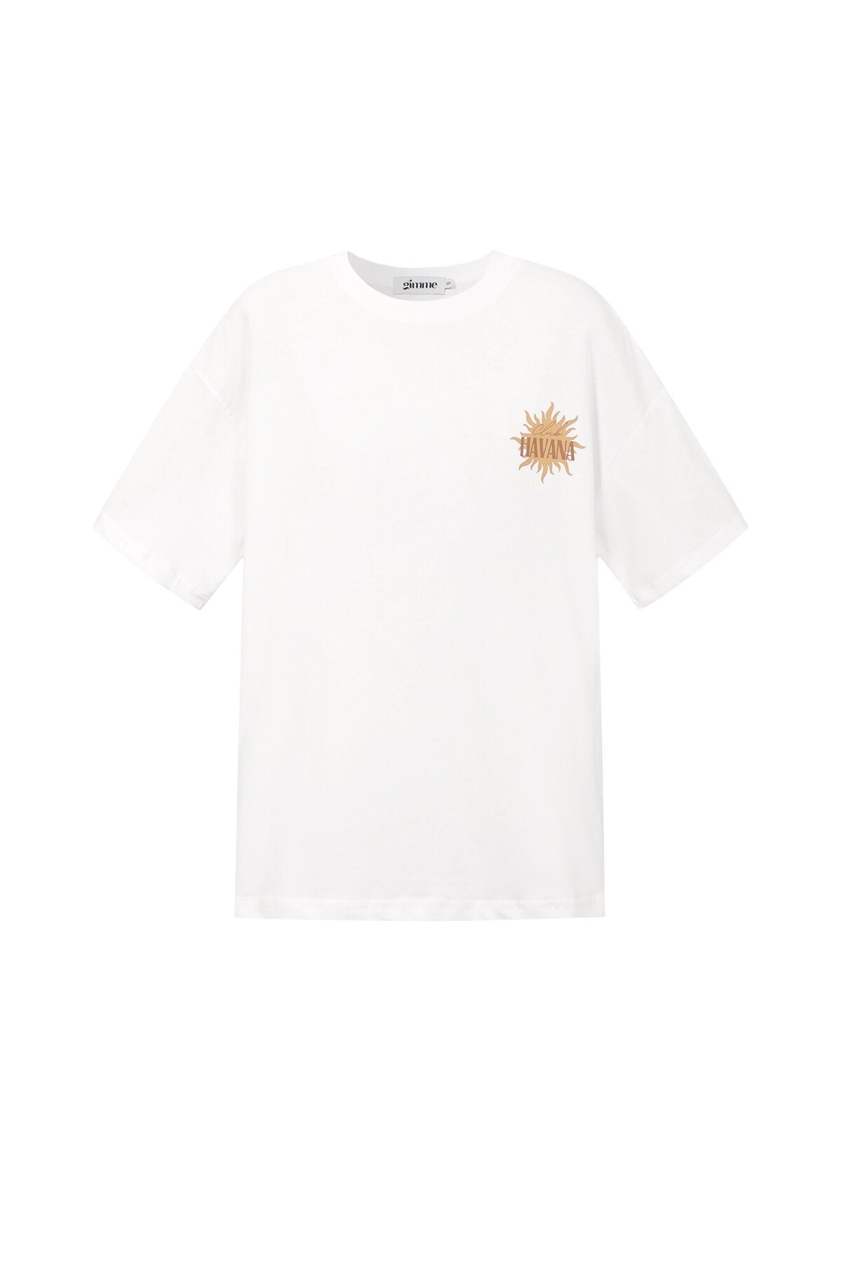 Havana T-Shirt | Katoen | Wit, Oranje & Roze | S t/m XL