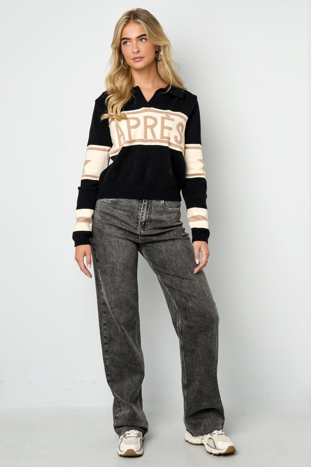Gebreide Polyestervezel Vrouwen Truien Casual Letters