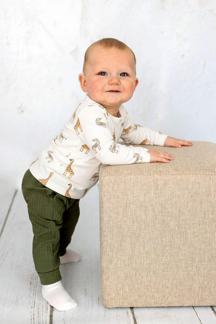 Baby jongens shirt giraf print