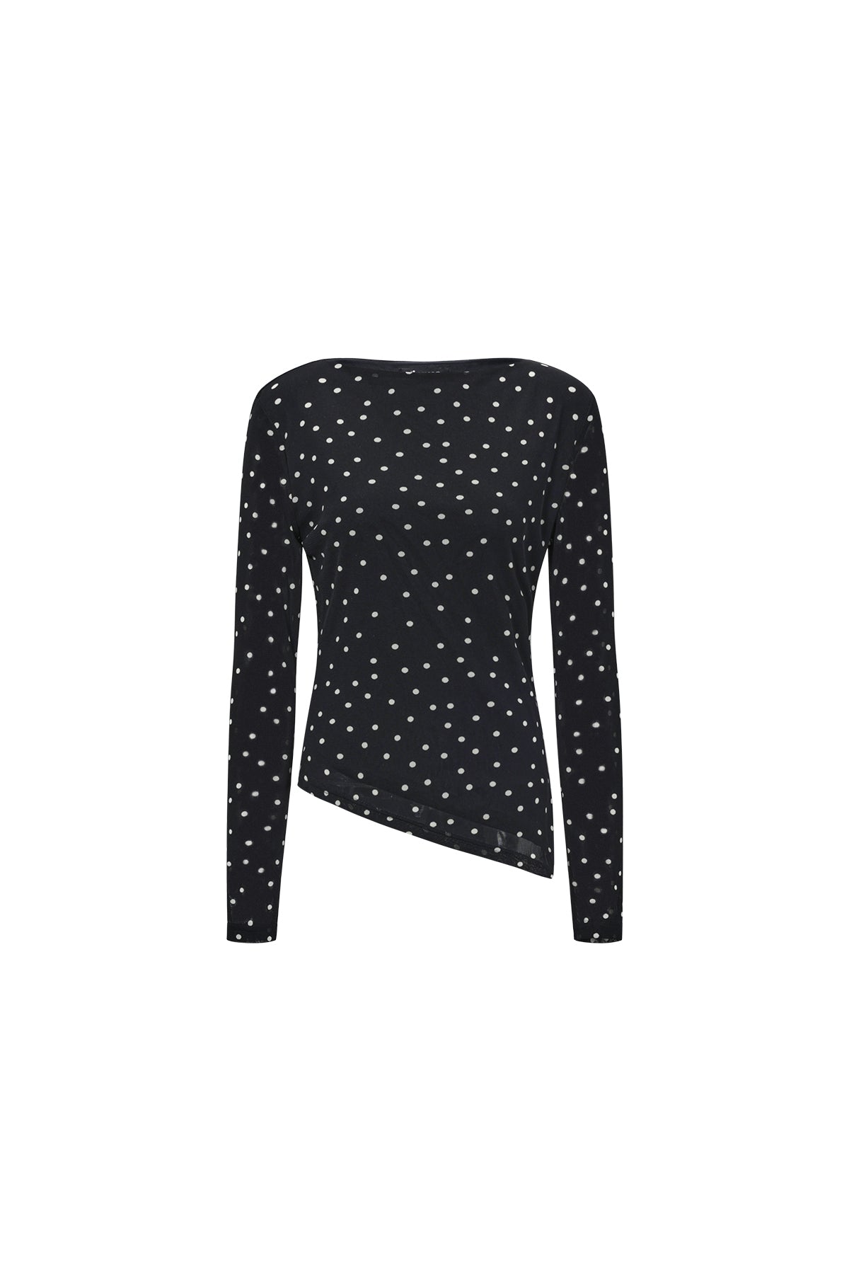 Woven Polyester Fiber Vrouwen Lange Mouwen Tops Elegant Polka Dots