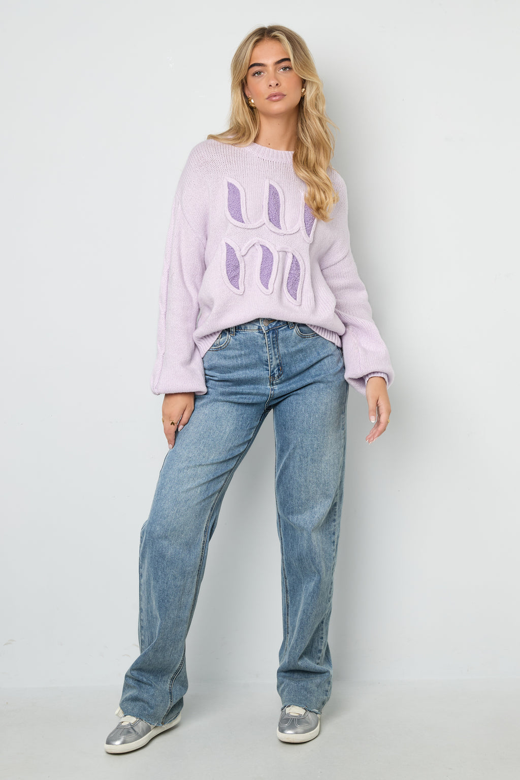 Gebreide Polyestervezel Vrouwen Truien Casual Letters
