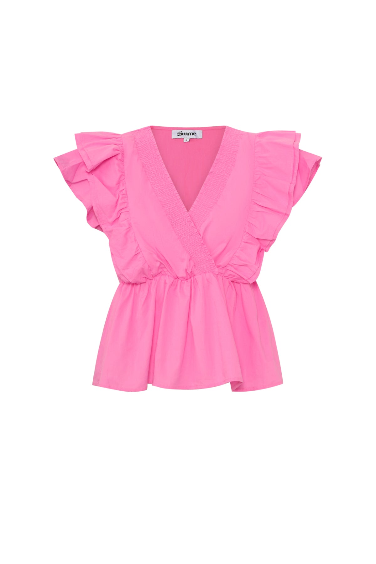 Geweven mouwloze top elegant ruches rand solide kleur lente/zomer