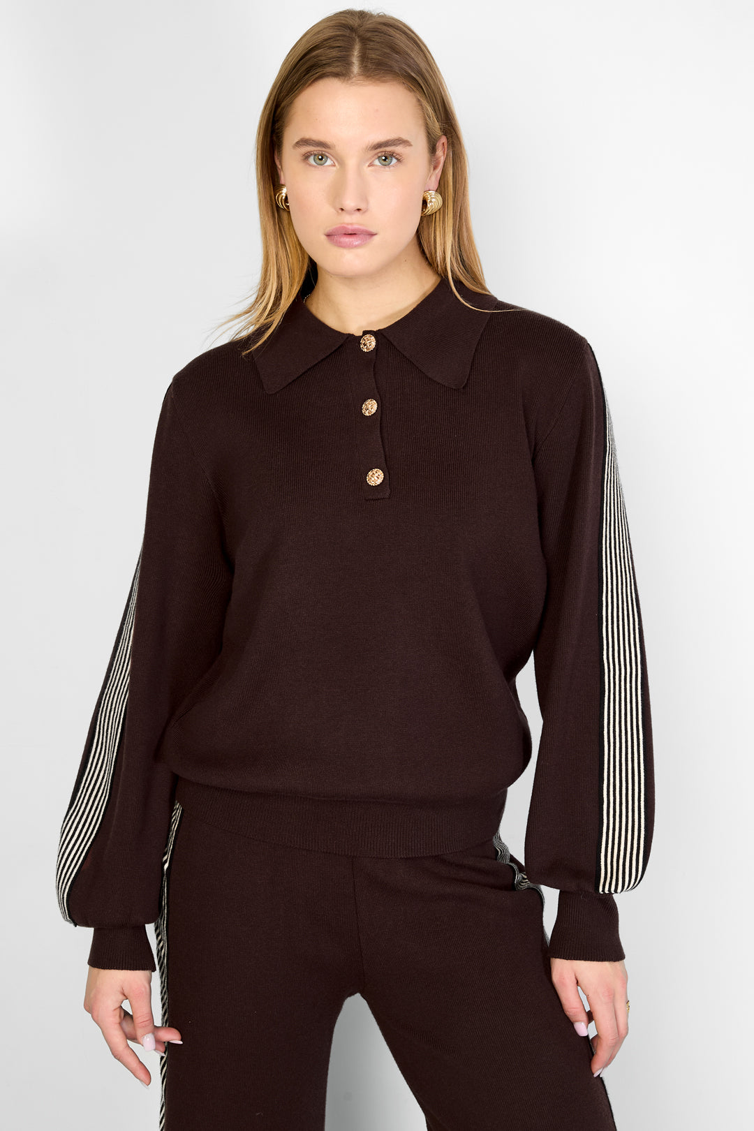 Gebreide trui Kleurenclash Sportieve herfst/winterkleding