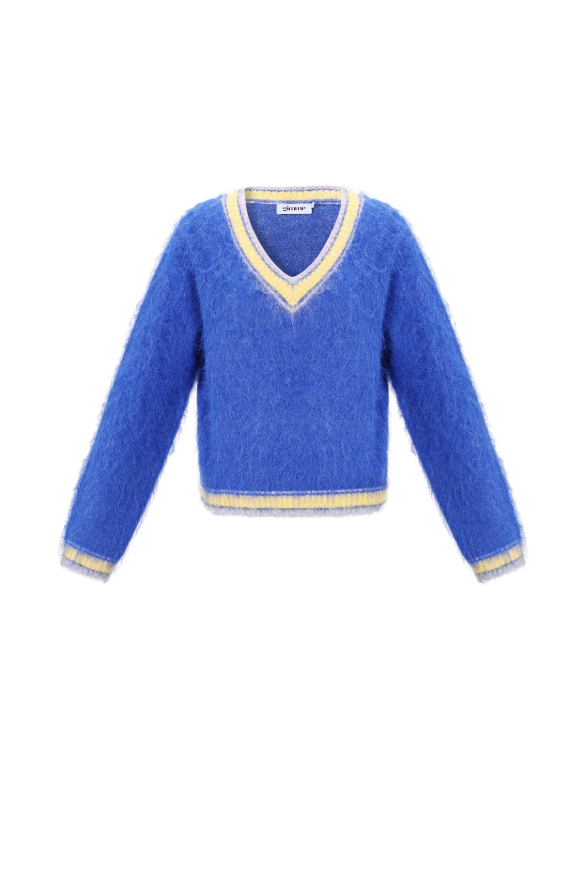 Gebreide Polyestervezel Vrouwen V-hals Trui Casual Kleurcontrast
