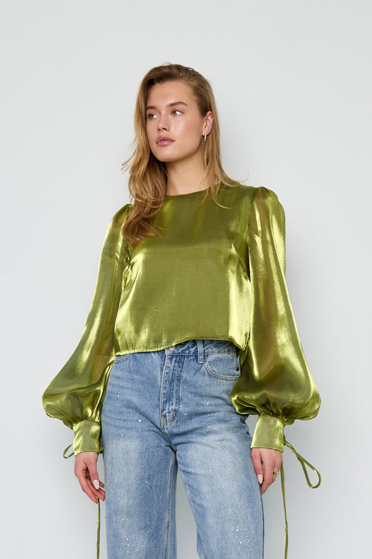 Glanzende parelblouse