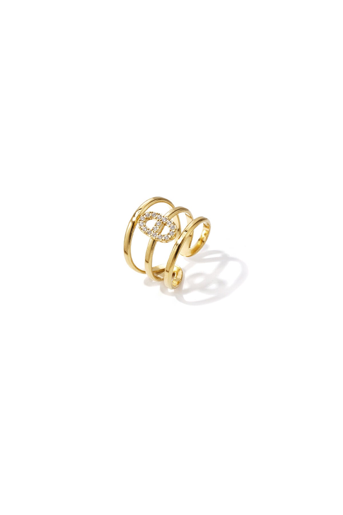 3 laagse ring met belegde ellipsvorm