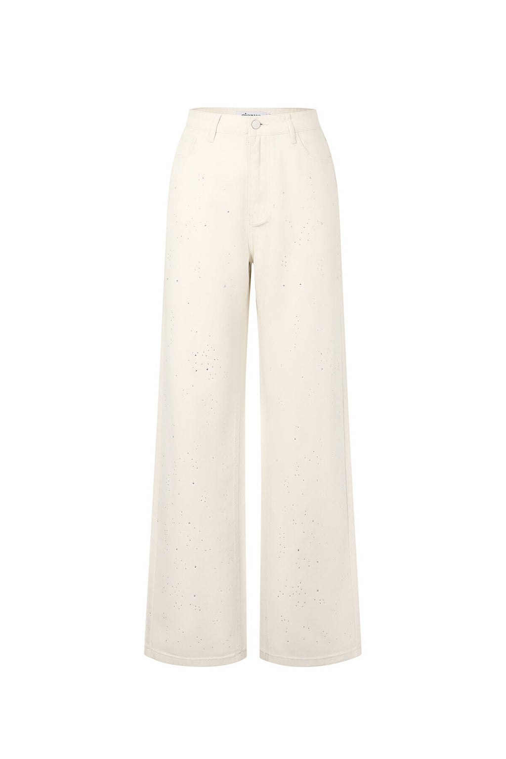 Gimme Off-White & Light Blue Straight Denim Pants