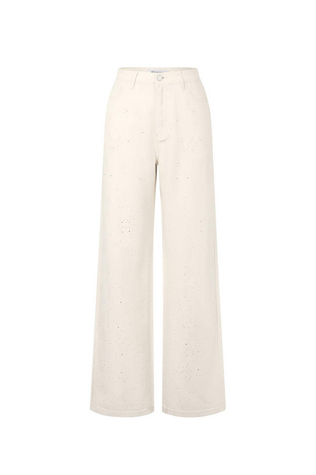 Gimme Off-White & Light Blue Straight Denim Pants