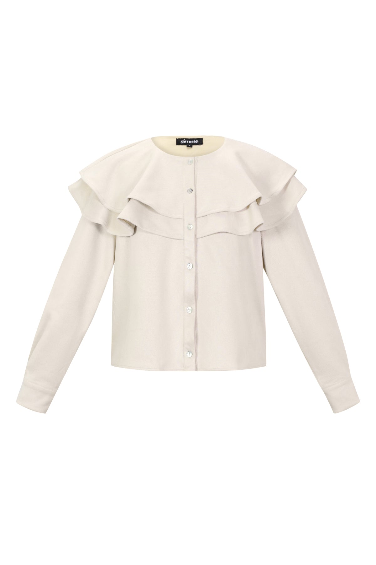 Gelaagde blouse van suède