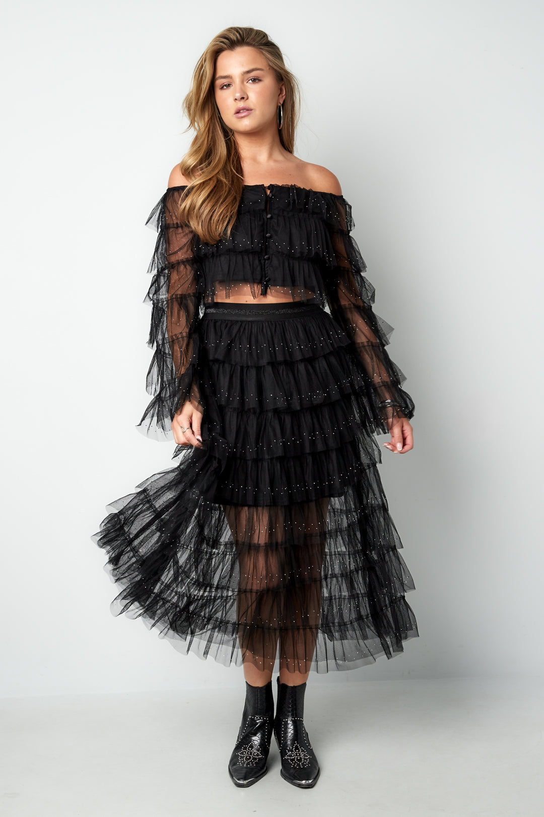 Polyester Vrouwen Tiered Rok Casual