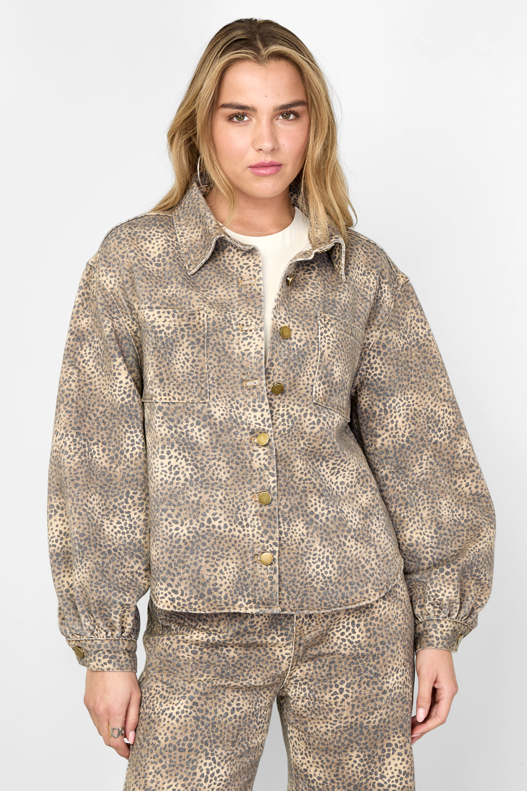 Geweven Katoen Vrouwen Jeansjack Casual Kleurcontrast