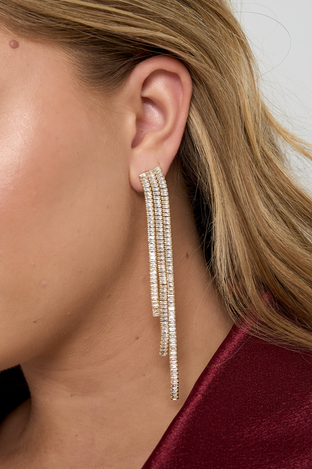 Koperen oorbellen met hanger, geometrisch, elegant, kerst, luxe serie, damessieraden