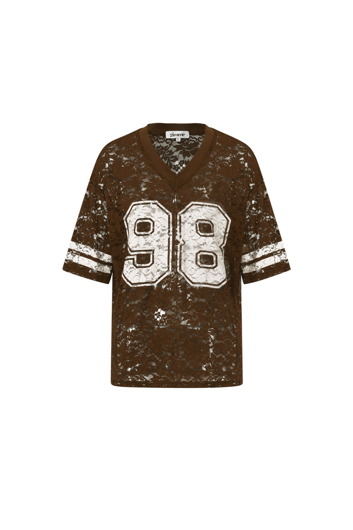 V-hals kant Amerikaans T-shirt