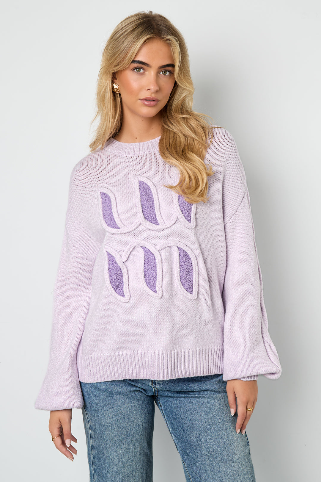 Gebreide Polyestervezel Vrouwen Truien Casual Letters